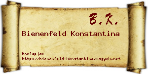 Bienenfeld Konstantina névjegykártya